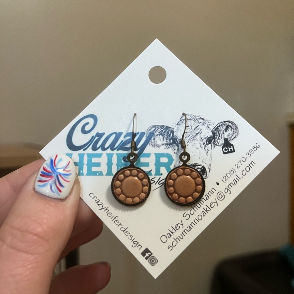 Small Leather Stamp Earrings